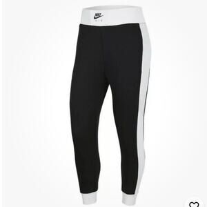 Nike Air Women’s Sportswear Fleece Jogger Pants Black White Grey XL CV8573-010
